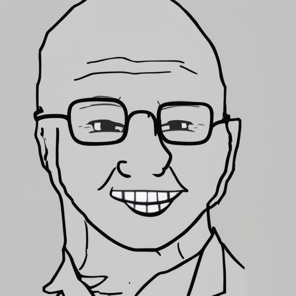 A digital art image in the Wojak meme style, featuring a character representing Jeff Bezos