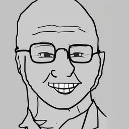 A digital art image in the Wojak meme style, featuring a character representing Jeff Bezos