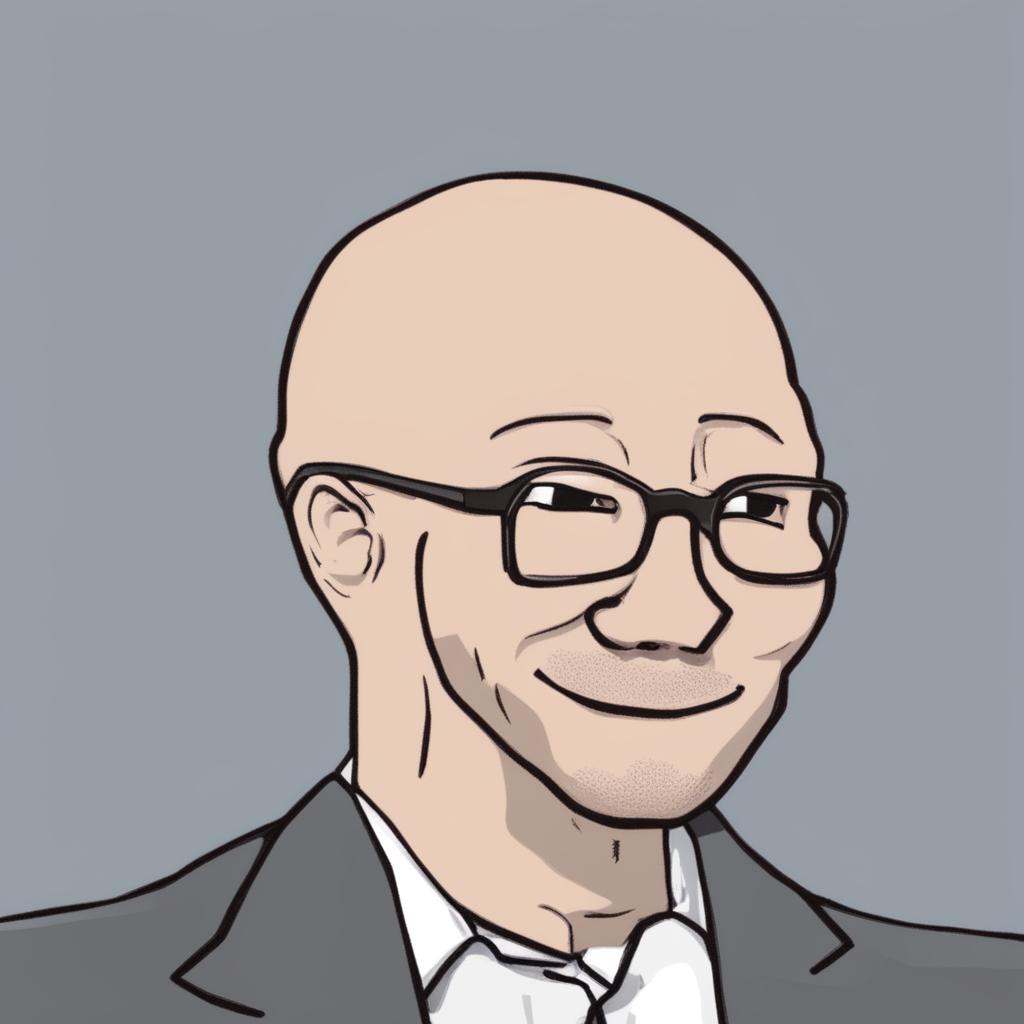 A digital art image in the Wojak meme style, featuring a character representing Jeff Bezos