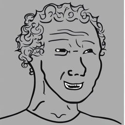 A high-quality digital art image in the Wojak meme style, featuring a character representing Mark Zuckerberg