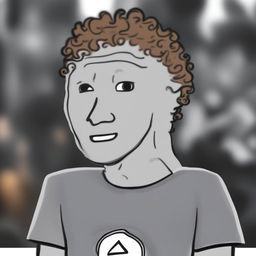 A high-quality digital art image in the Wojak meme style, featuring a character representing Mark Zuckerberg