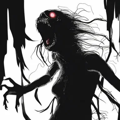As the monster emerged from the shadows, the terrified scream burst out of the heroine's throat.