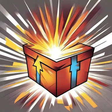 As the hero opened the mysterious box, a burst of energy burst out, causing a spectacular explosion.