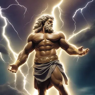 When Zeus transformed into his true form, a burst of lightning burst out from his hands, illuminating the sky.