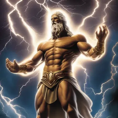 When Zeus transformed into his true form, a burst of lightning burst out from his hands, illuminating the sky.