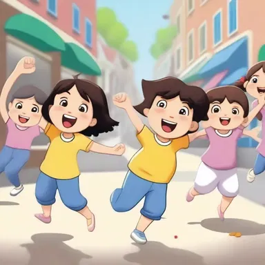 In the animated cartoon, the main character burst out into a contagious dance, spreading joy to everyone around.