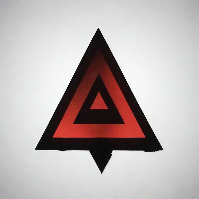 Logo featuring the number 666 incorporated into a triangle with one side broken, colored in shades of red and black.