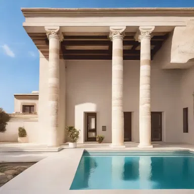 The architect took inspiration from classical Greek architecture to homologize the design of the building.
