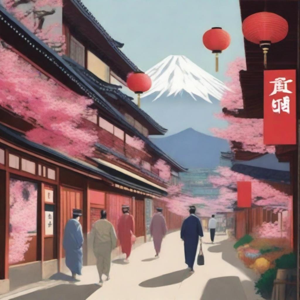 High-quality digital art postcards showcasing various iconic scenes from Japan