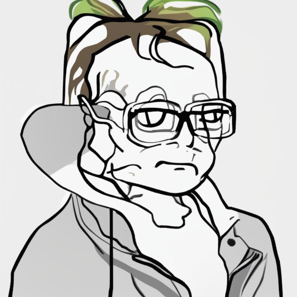 A digital art image in the Wojak meme style, featuring a character representing Jensen Huang