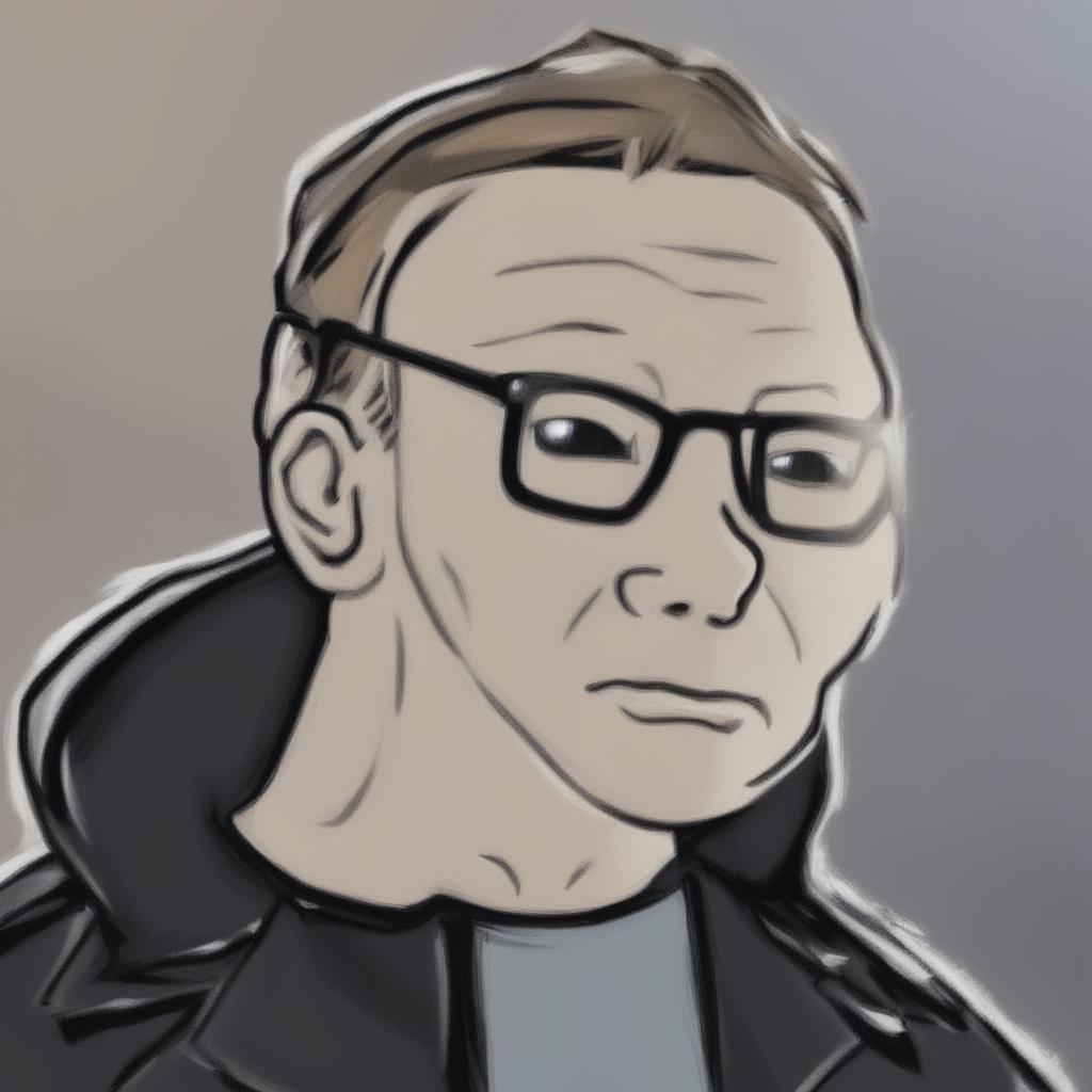 A digital art image in the Wojak meme style, featuring a character representing Jensen Huang