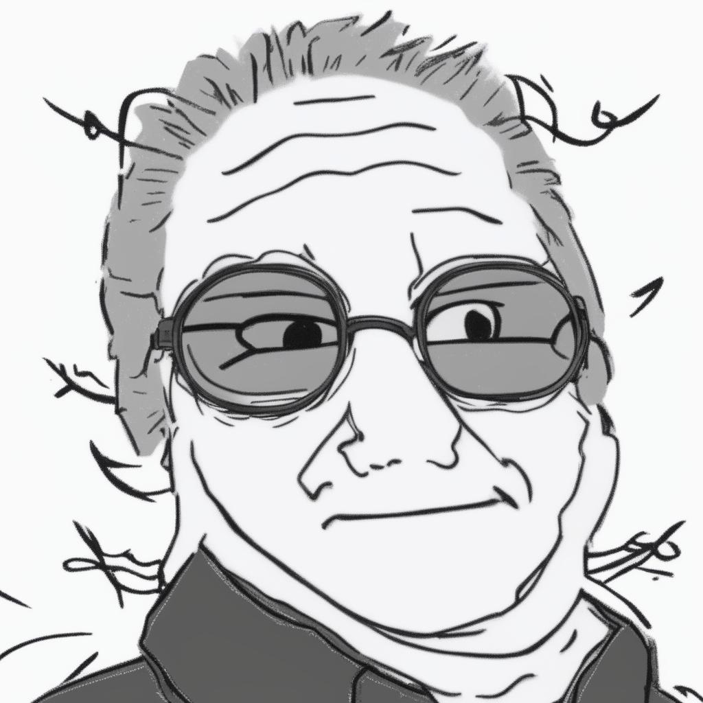 A digital art image in the Wojak meme style, featuring a character representing Jensen Huang