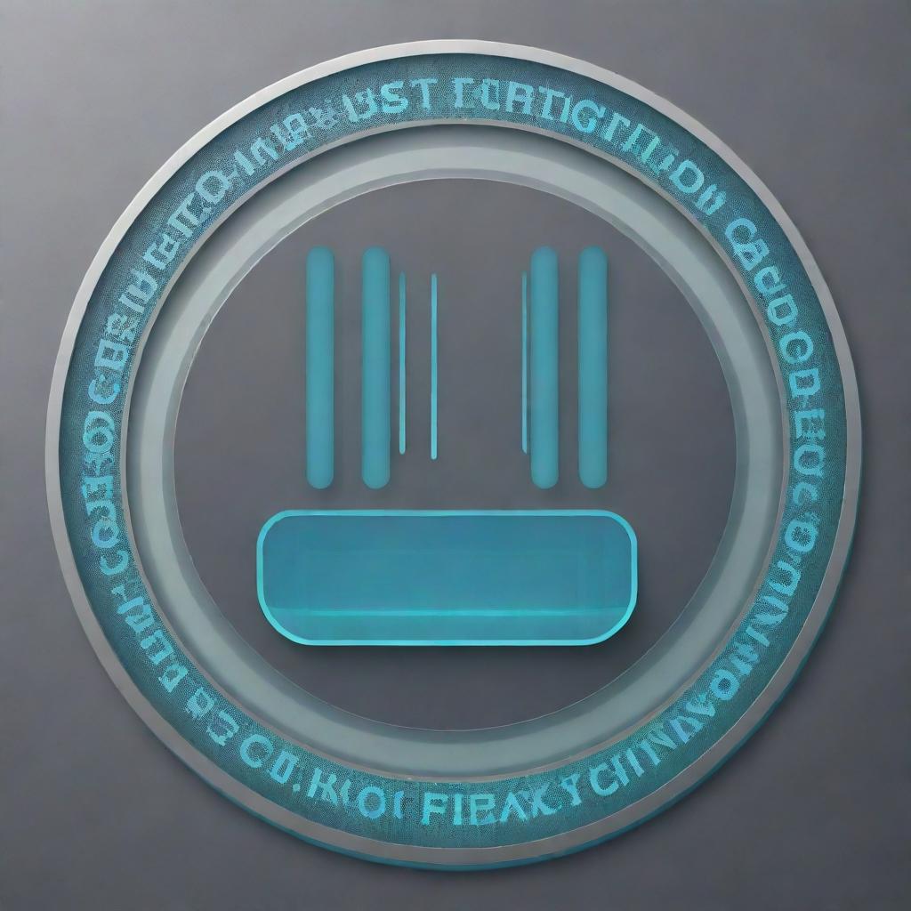 A horizontal A4-sized Cisco technology certification, adorned with circuit-themed border, holographic Cisco logo as the seal, futuristic fonts, all on a subtle grid-patterned grey background.