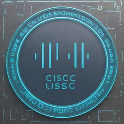 A horizontal A4-sized Cisco technology certification, adorned with circuit-themed border, holographic Cisco logo as the seal, futuristic fonts, all on a subtle grid-patterned grey background.