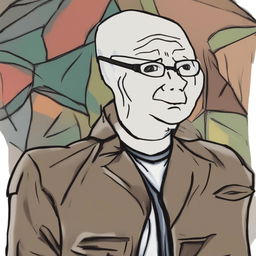 A digital art image in the Wojak meme style, featuring a character that represents Jensen Huang