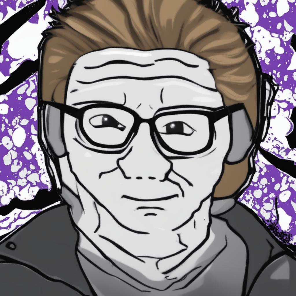 A digital art image in the Wojak meme style, featuring a character that represents Jensen Huang