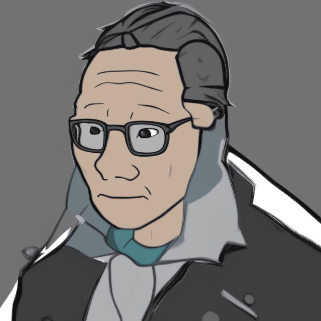 A digital art image in the Wojak meme style, featuring a character that represents Jensen Huang