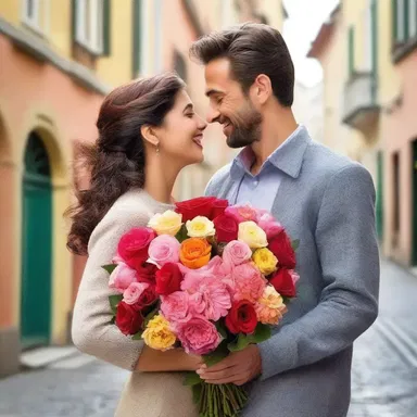In a classic love story, a man travels across the world to bring his beloved a bouquet of her favorite flowers as a surprise.