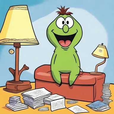 The mischievous character always tries to bring his wild ideas to life in his cartoon world.