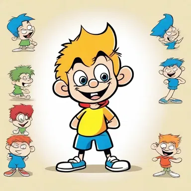 The mischievous character always tries to bring his wild ideas to life in his cartoon world.