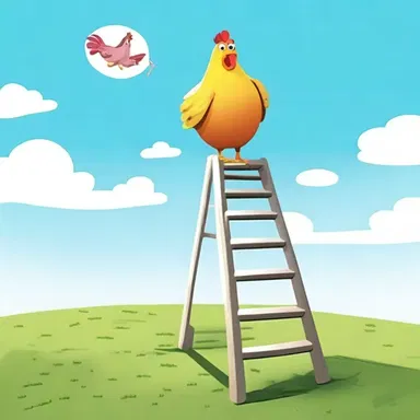 Why did the chicken bring a ladder? Because it wanted to reach new heights of comedy!
