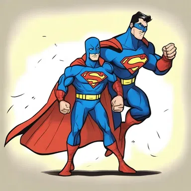 The superhero brought his sidekick along to save the day from the villain.