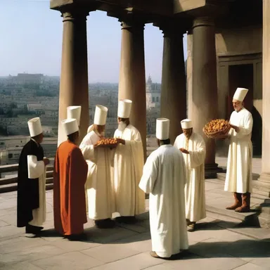 The pilgrims bring offerings to the sacred temple as a form of devotion.