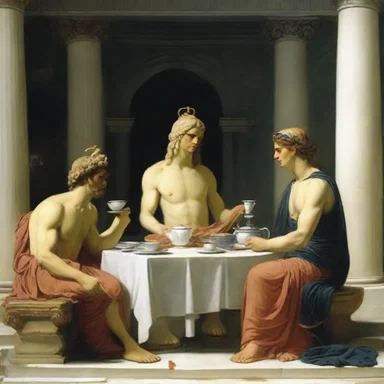 According to Greek mythology, the gods would often meet at a tea table to discuss important matters.