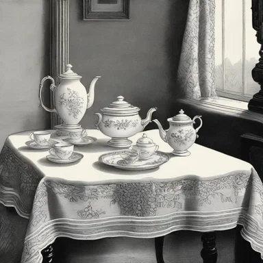 In the classic novel, the protagonist uses the tea table as a symbol of refinement and social status.
