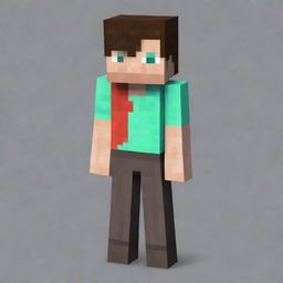 Generate an image of a Minecraft character skin, designed as 'Mr. Craft', with a creative blend of colors and pixelated design inherent to Minecraft visuals.