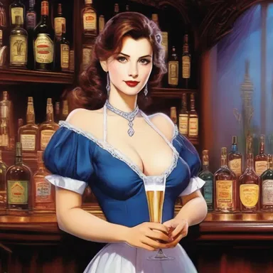 In the magical realm depicted in the novel, the bar girl possesses extraordinary powers that enthrall the men who visit the establishment.