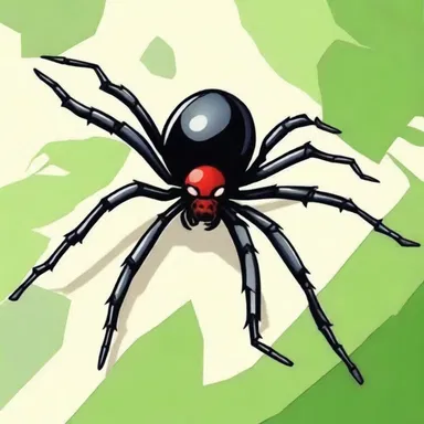 The black widow spider is often featured in cartoons as a frightening and dangerous creature.