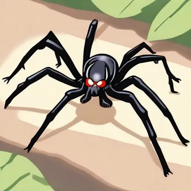 The black widow spider is often featured in cartoons as a frightening and dangerous creature.