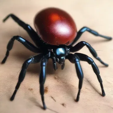The artist chose to draw a detailed and lifelike portrait of a black widow spider in his latest piece of artwork.