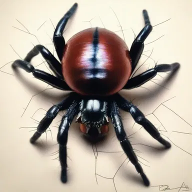 The artist chose to draw a detailed and lifelike portrait of a black widow spider in his latest piece of artwork.