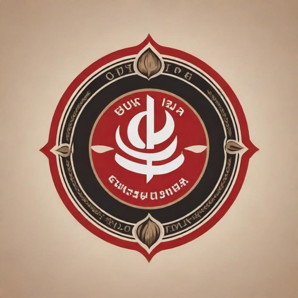 Design a unique and distinctive logo with the text 'Gupitan Jaya' centered above a traditional Indonesian Kopu.