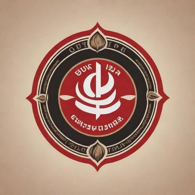 Design a unique and distinctive logo with the text 'Gupitan Jaya' centered above a traditional Indonesian Kopu.