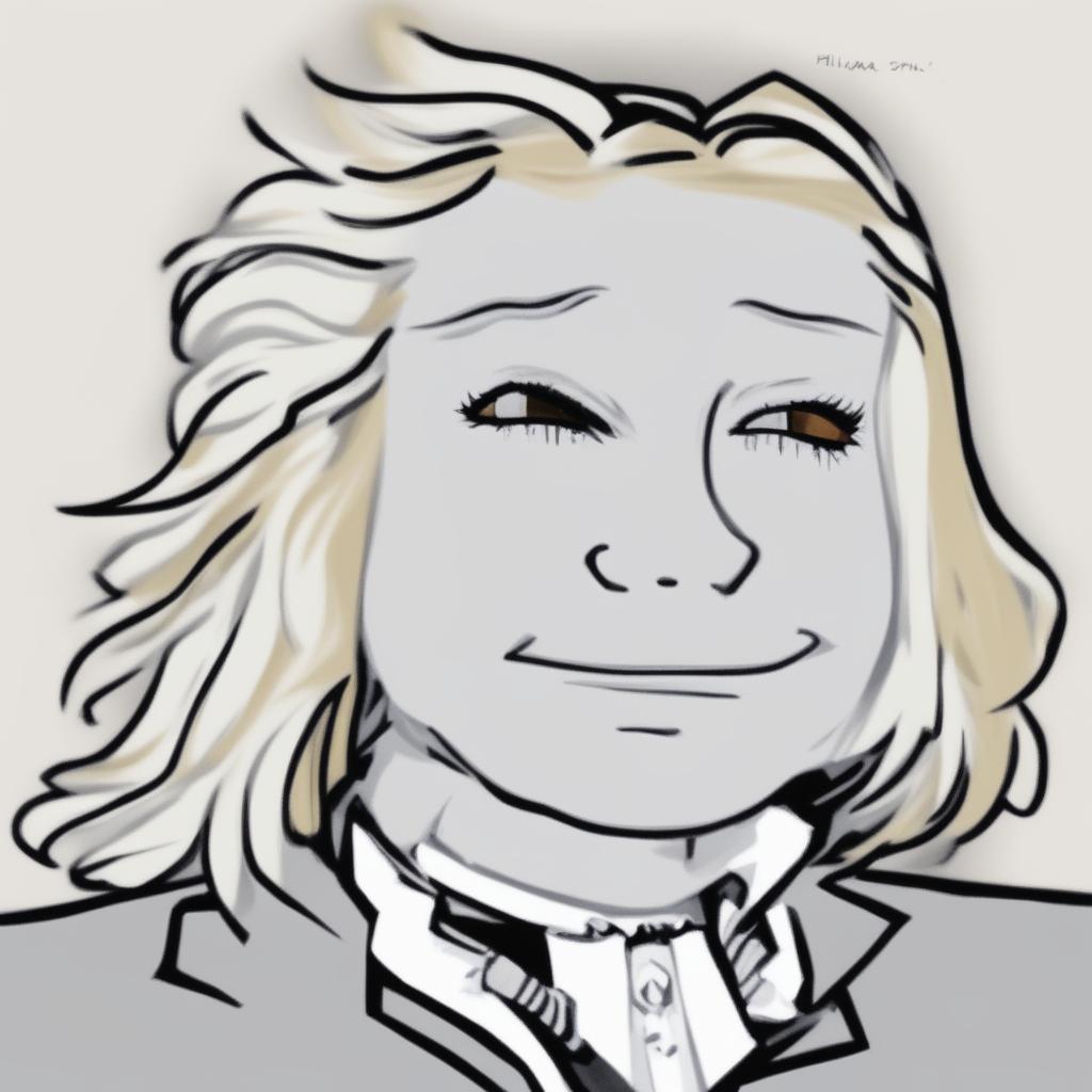 A digital art image in the Wojak meme style, featuring a character that represents Hillary Clinton