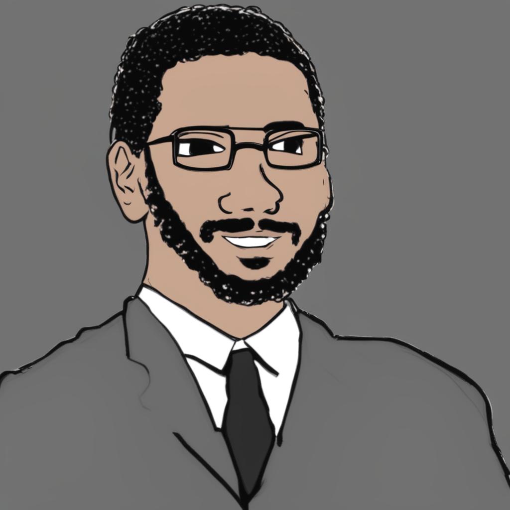 A digital art image in the Wojak meme style, featuring a character that represents Sundar Pichai