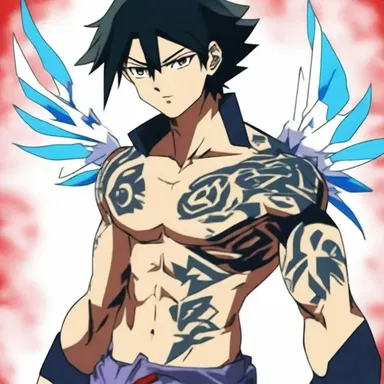 The protagonist in the anime series had a special tattoo that gave him special powers during battles.