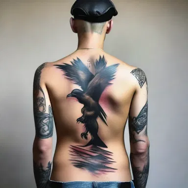The artist used the tattoo as a symbol of freedom and rebellion in his painting.