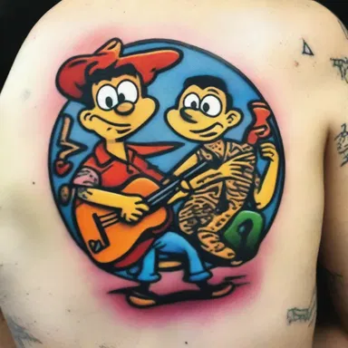 In the cartoon series, the tattoo played a comical tune as the characters scrambled back to their base.