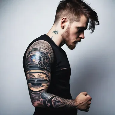 In the science fiction novel, the protagonist had a tattoo on his arm that glowed in the dark.
