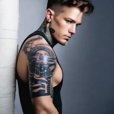 In the science fiction novel, the protagonist had a tattoo on his arm that glowed in the dark.