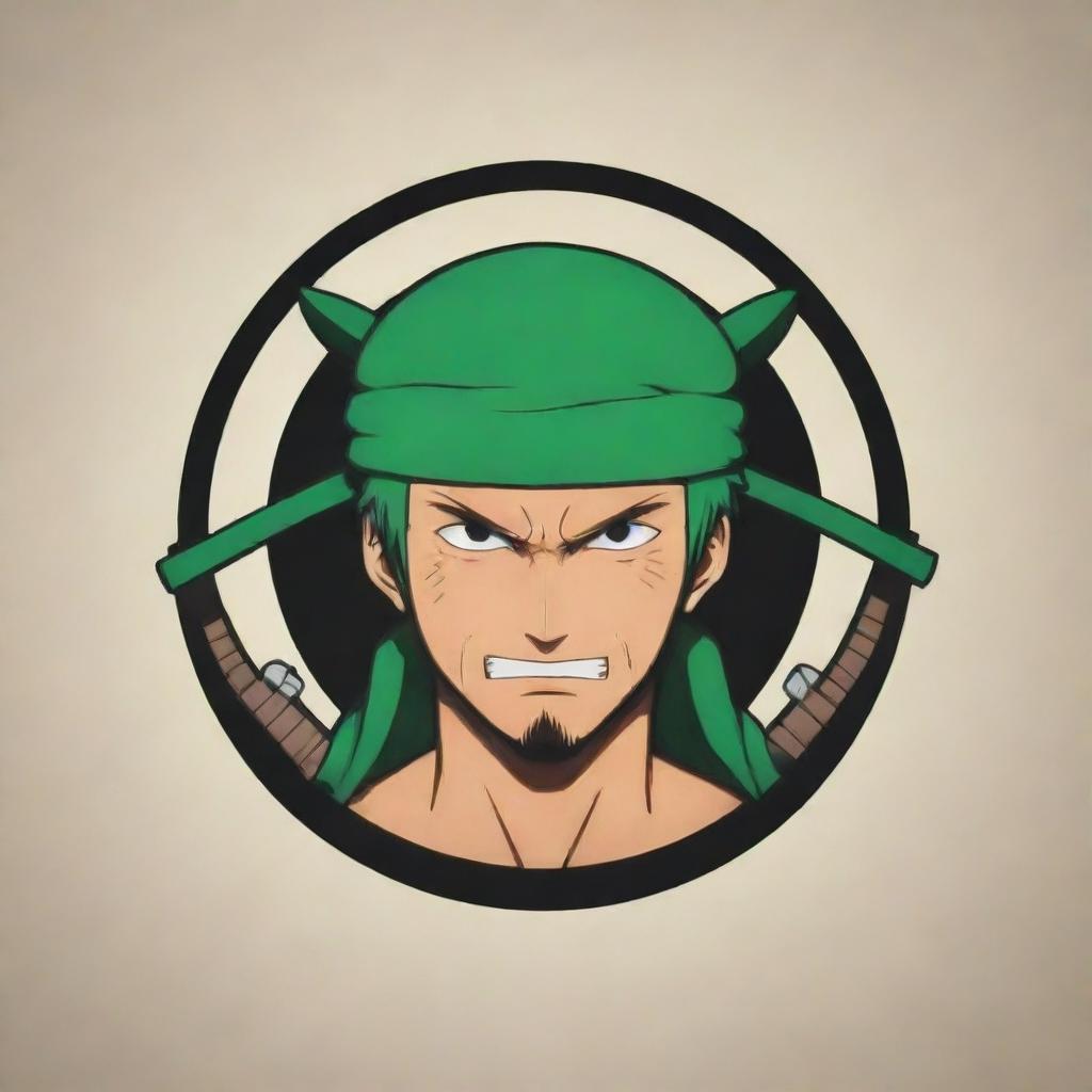 A 3D anime-style logo for 'Juan Piece', mainly featuring Roronoa Zoro, a character from One Piece.