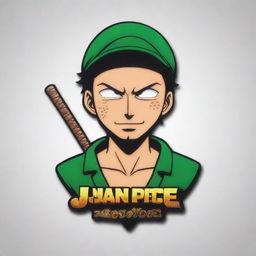 A 3D anime-style logo for 'Juan Piece', mainly featuring Roronoa Zoro, a character from One Piece.