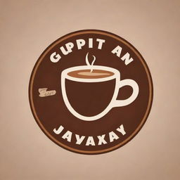 Design a logo with the text 'Gupitan Jaya' and include an illustration of coffee in the center.