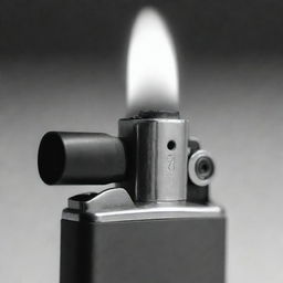 A black and white image focusing on a lighter in rich grayscale tones