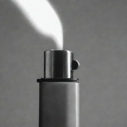 A black and white image focusing on a lighter in rich grayscale tones