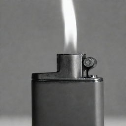 A black and white image focusing on a lighter in rich grayscale tones